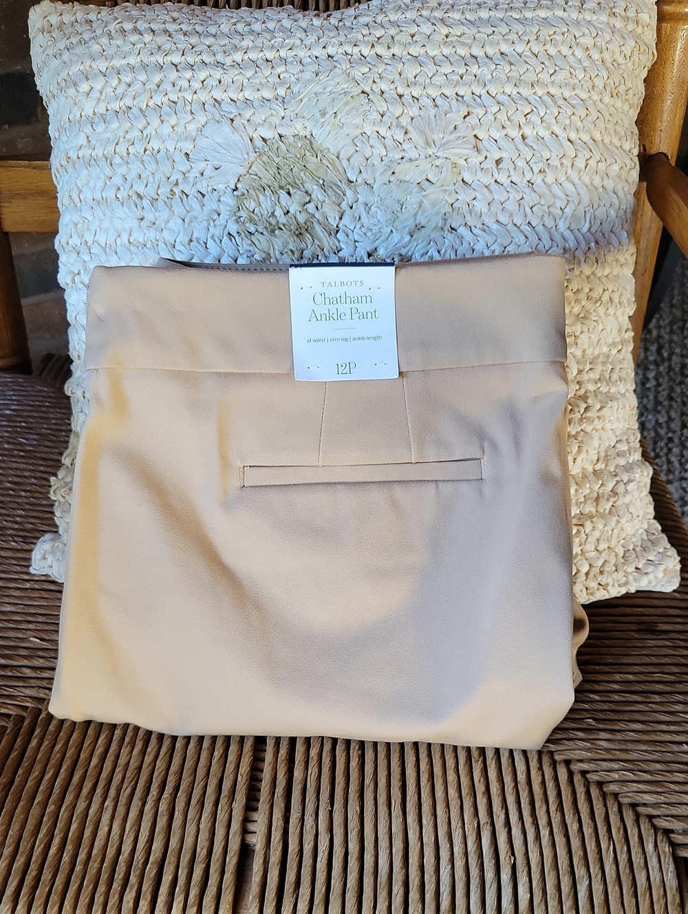 Talbots Chatham Ankle Pant in Beige, Size 12P